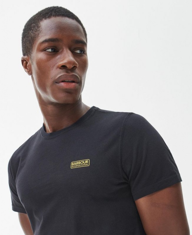 Black Men Barbour International Essential Small Logo T-Shirts | US-1763ATVMI