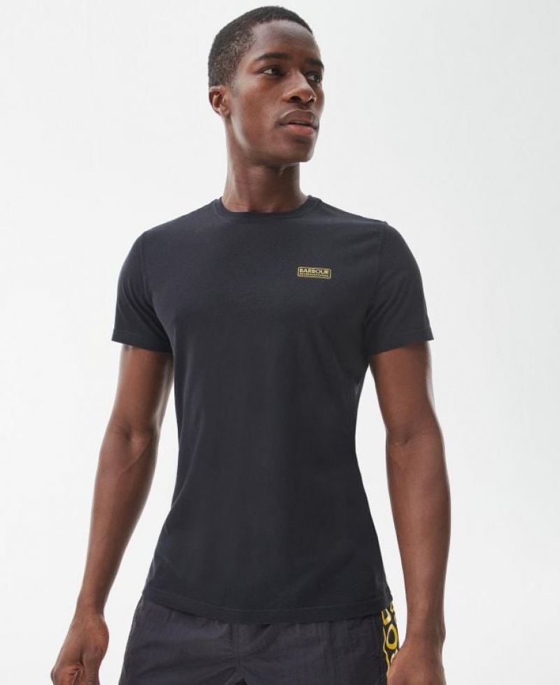 Black Men Barbour International Essential Small Logo T-Shirts | US-1763ATVMI