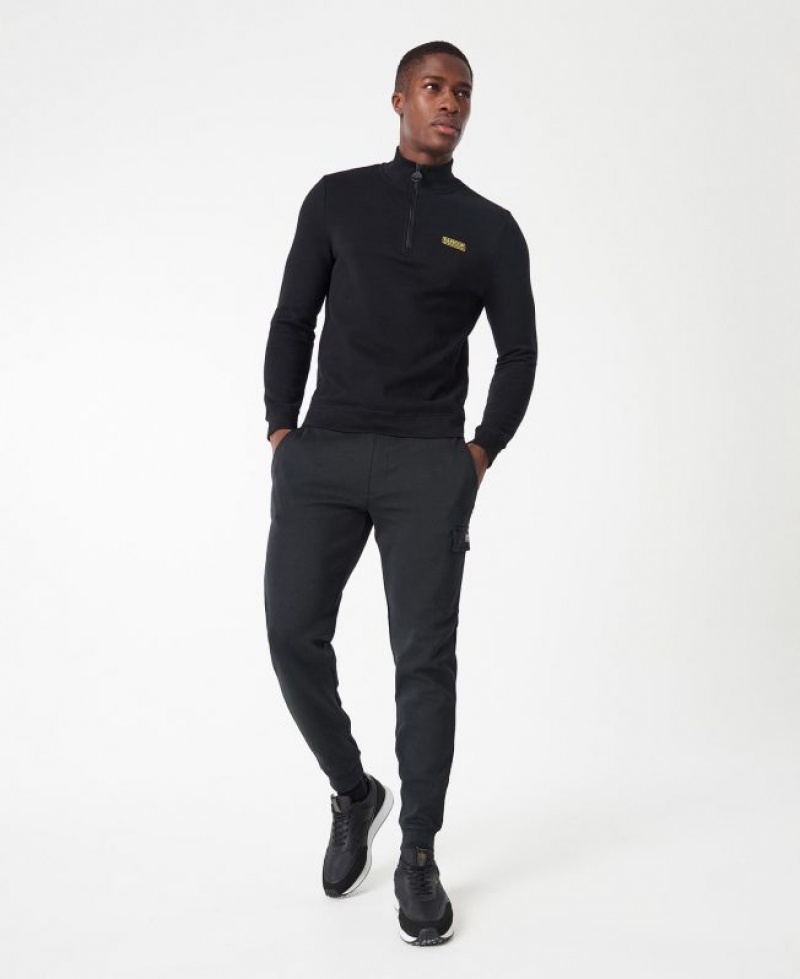 Black Men Barbour International Essential Half Zip Sweatshirt | US-2847HMCXB