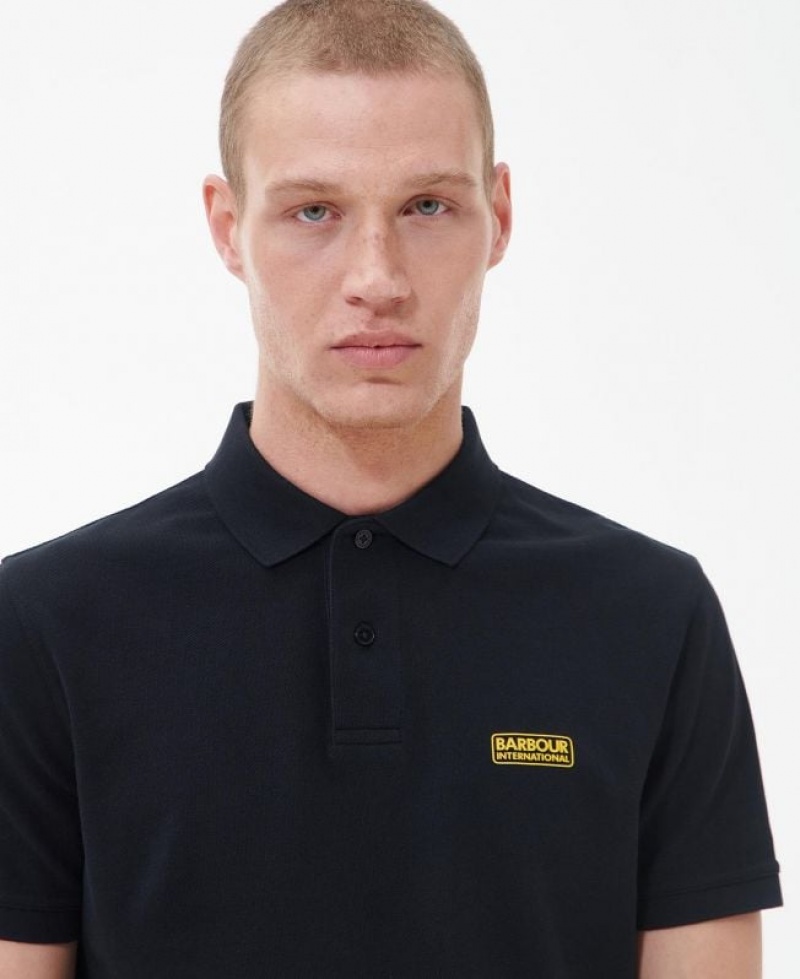 Black Men Barbour International Essential Polo Shirt | US-3192NRIFT