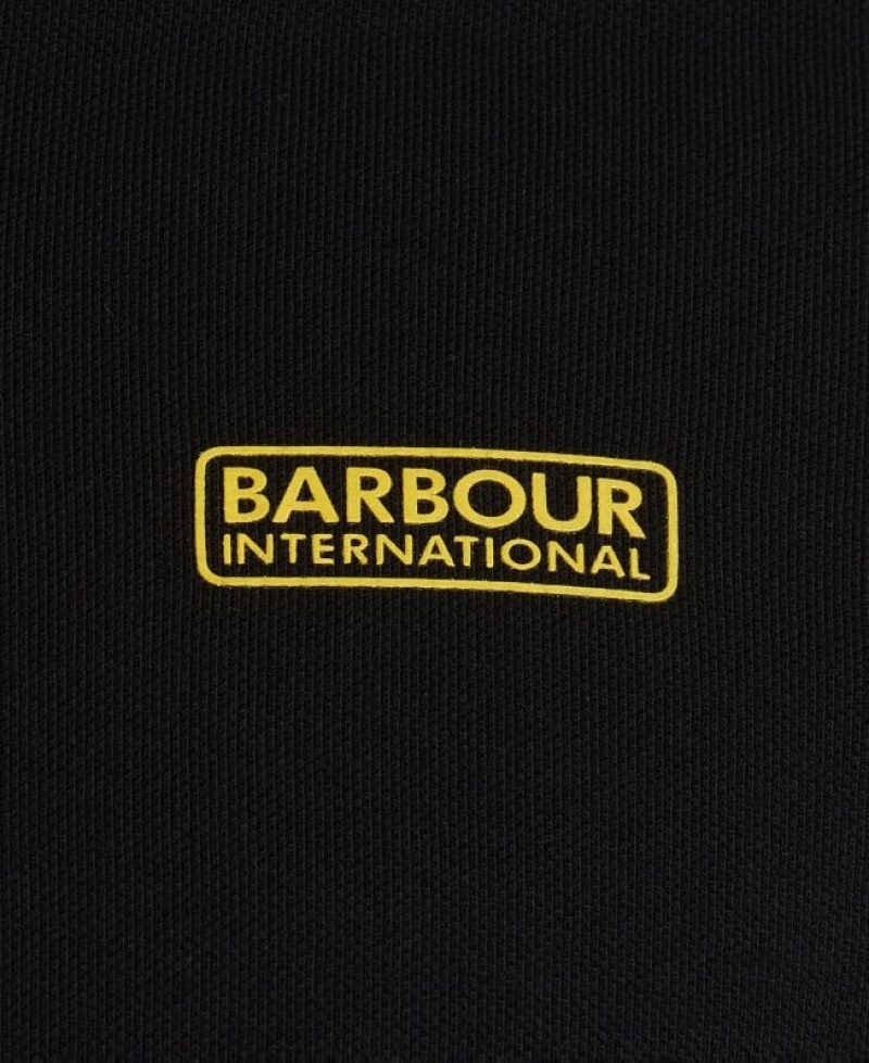 Black Men Barbour International Essential Tipped Polo Shirt | US-9576IOCTQ