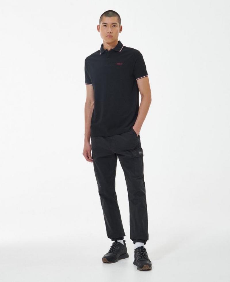 Black Men Barbour International Event Multi Tipped Polo Shirt | US-6293MPCXY