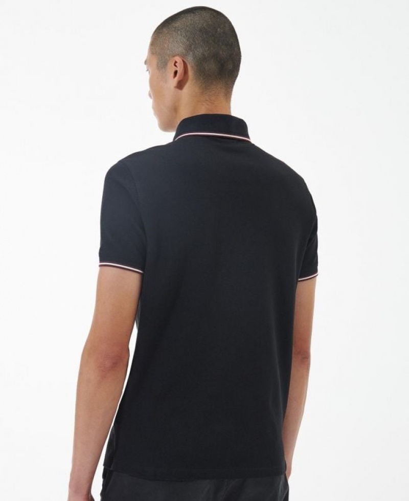 Black Men Barbour International Event Multi Tipped Polo Shirt | US-6293MPCXY