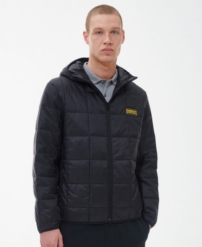 Black Men Barbour International Event Quilted Jacket | US-2693JFADG