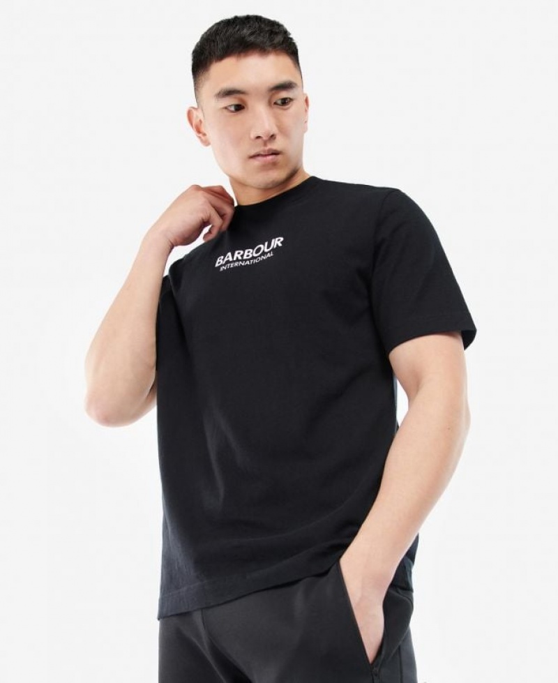 Black Men Barbour International Formula T-Shirts | US-3259PQEBZ