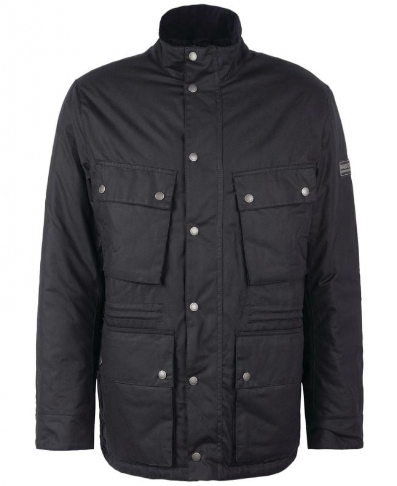 Black Men Barbour International Garnet Waxed Jacket | US-0938MKXWQ