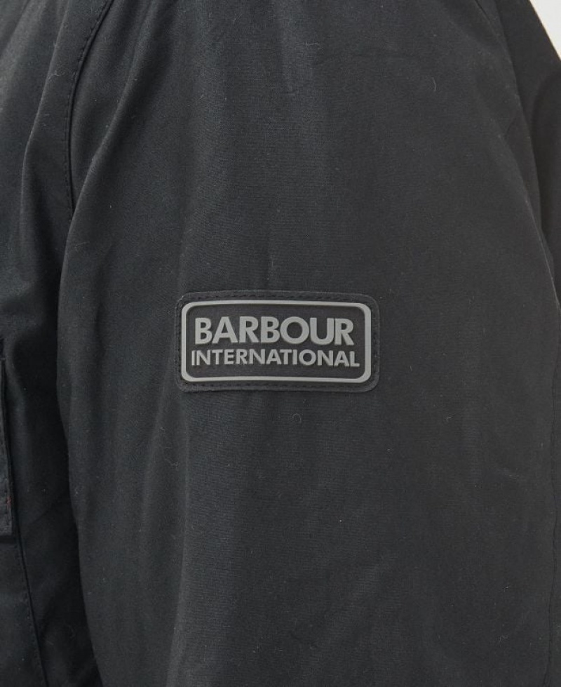 Black Men Barbour International Garnet Waxed Jacket | US-0938MKXWQ