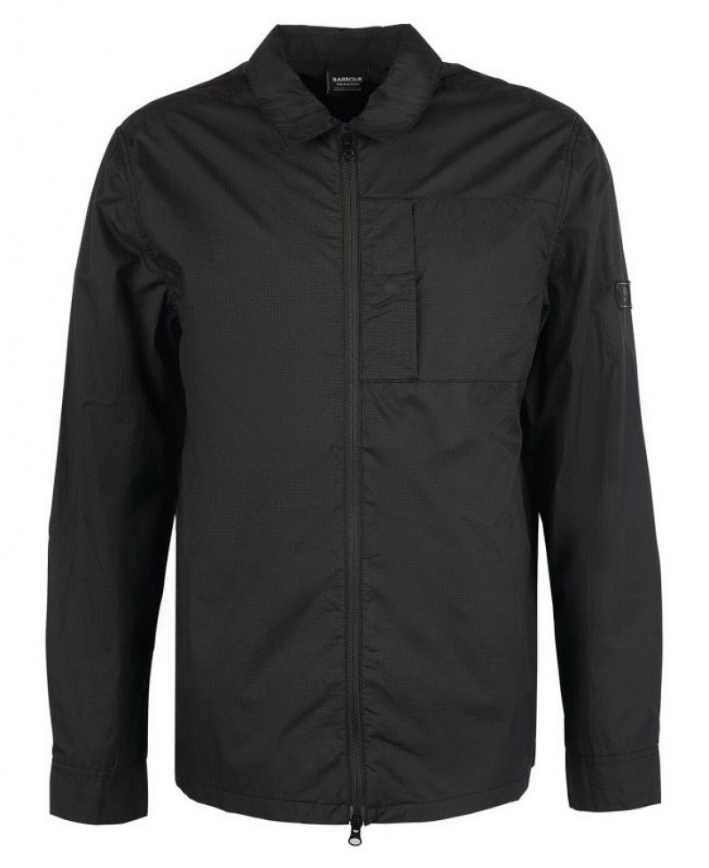 Black Men Barbour International Grid Overshirt | US-9712EOYDG