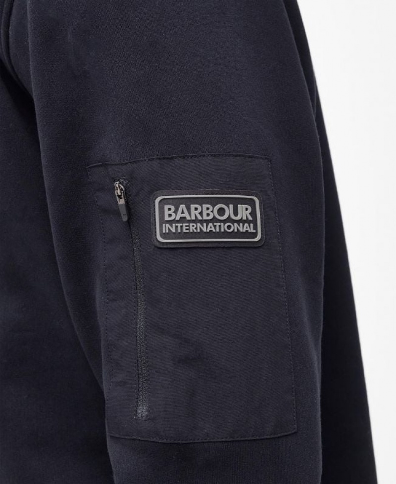 Black Men Barbour International Grip Crew Neck Sweater | US-7263GFYDI