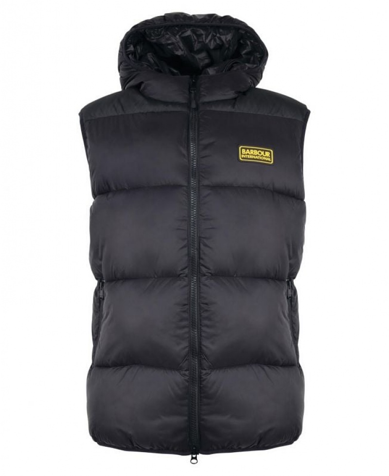 Black Men Barbour International Hoxton Vest | US-1380JNKYZ