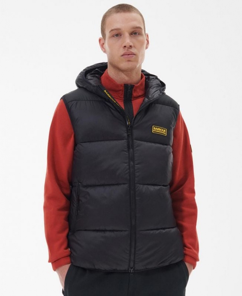 Black Men Barbour International Hoxton Vest | US-1380JNKYZ