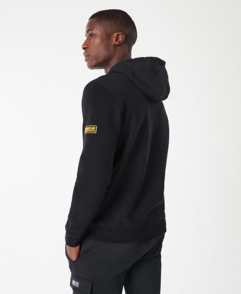 Black Men Barbour International Kapuzenpullover Badge Hoodie | US-0132IGCYP