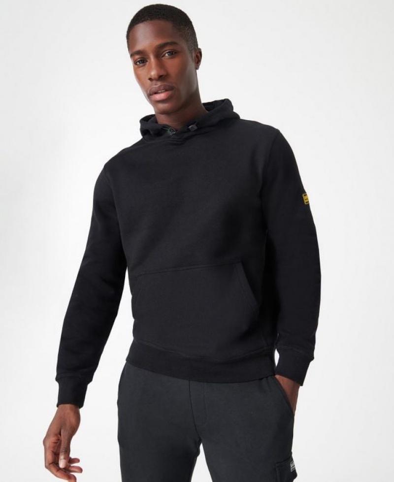 Black Men Barbour International Kapuzenpullover Badge Hoodie | US-0132IGCYP