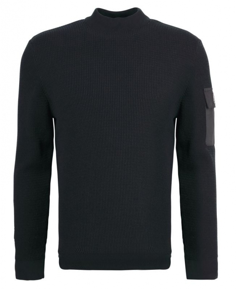 Black Men Barbour International Knitted Sweater | US-7325UILFX