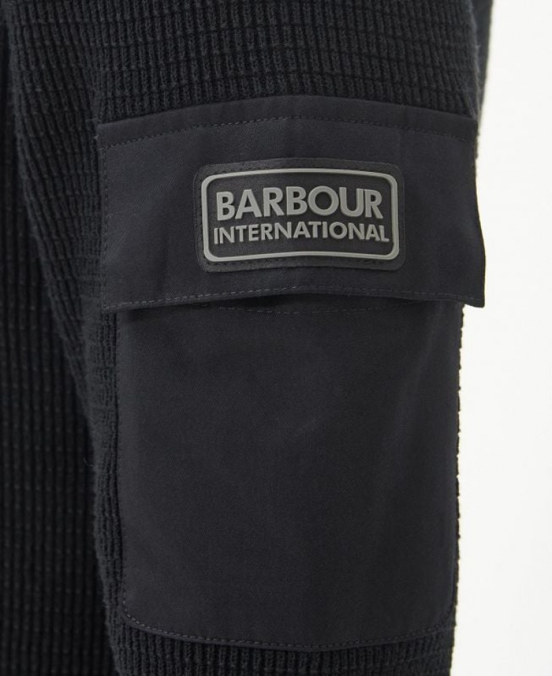 Black Men Barbour International Knitted Sweater | US-7325UILFX