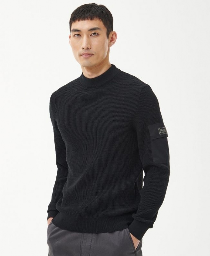 Black Men Barbour International Knitted Sweater | US-7325UILFX