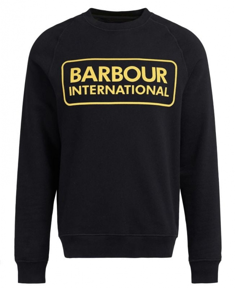 Black Men Barbour International Large Logo Sweatshirt | US-9064SBHOV