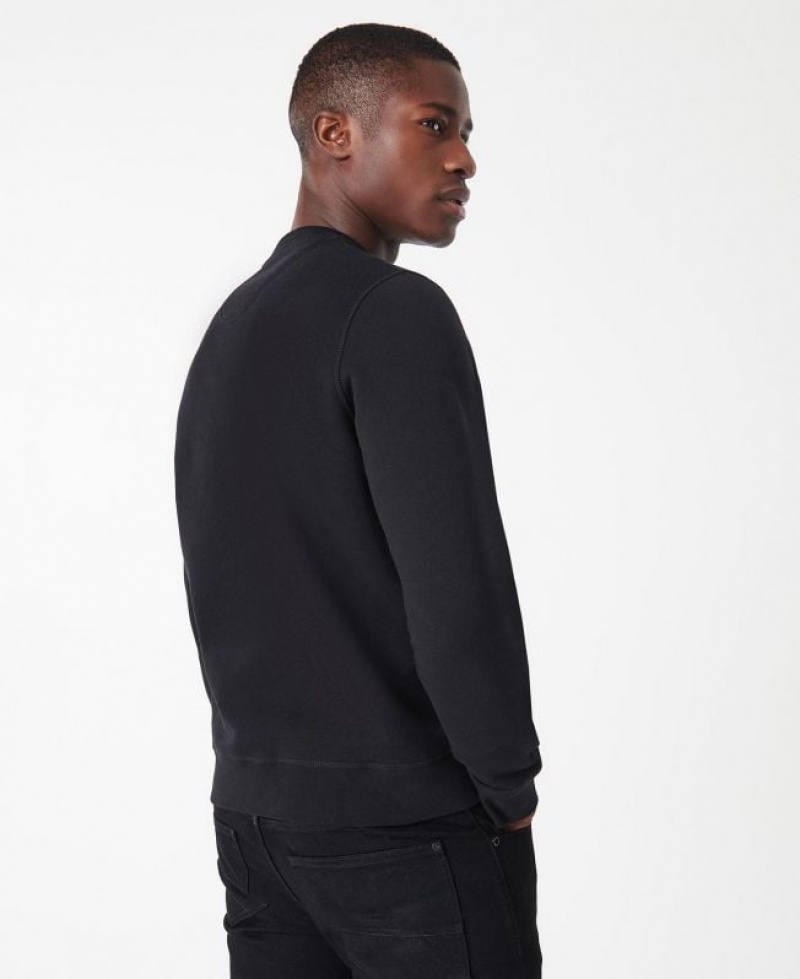 Black Men Barbour International Large Logo Sweatshirt | US-9064SBHOV