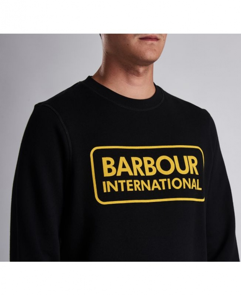 Black Men Barbour International Large Logo Sweatshirt | US-9064SBHOV