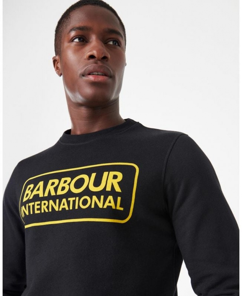 Black Men Barbour International Large Logo Sweatshirt | US-9064SBHOV