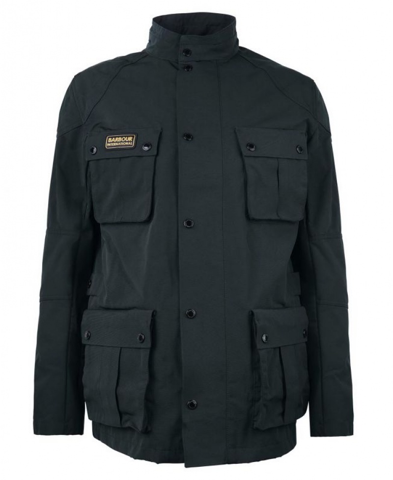 Black Men Barbour International Lockseam Showerproof Waterproof Jacket | US-7354PCNYB