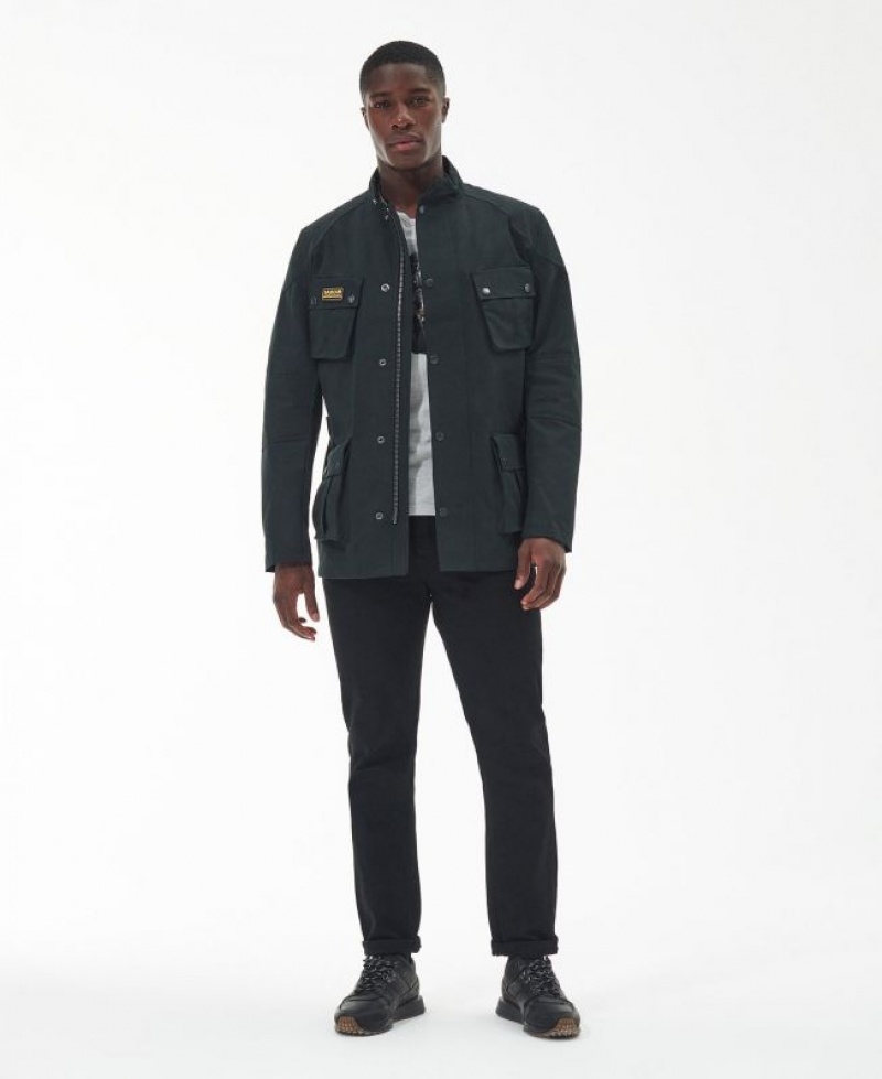 Black Men Barbour International Lockseam Showerproof Waterproof Jacket | US-7354PCNYB