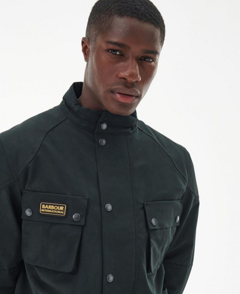 Black Men Barbour International Lockseam Showerproof Waterproof Jacket | US-7354PCNYB