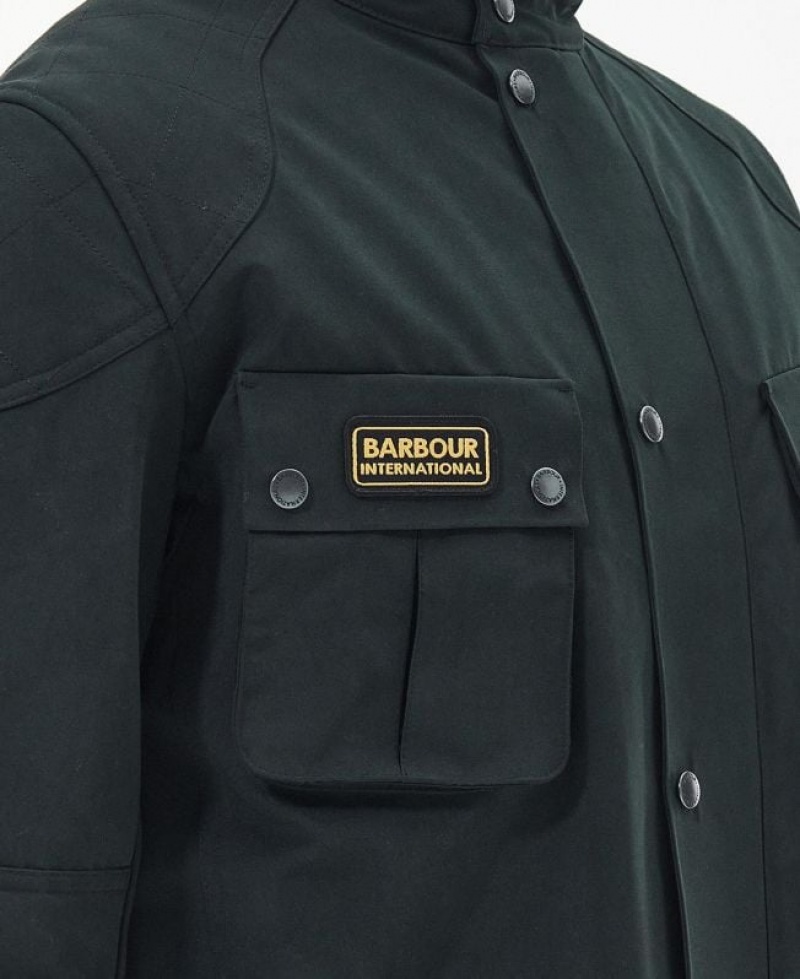 Black Men Barbour International Lockseam Showerproof Waterproof Jacket | US-7354PCNYB