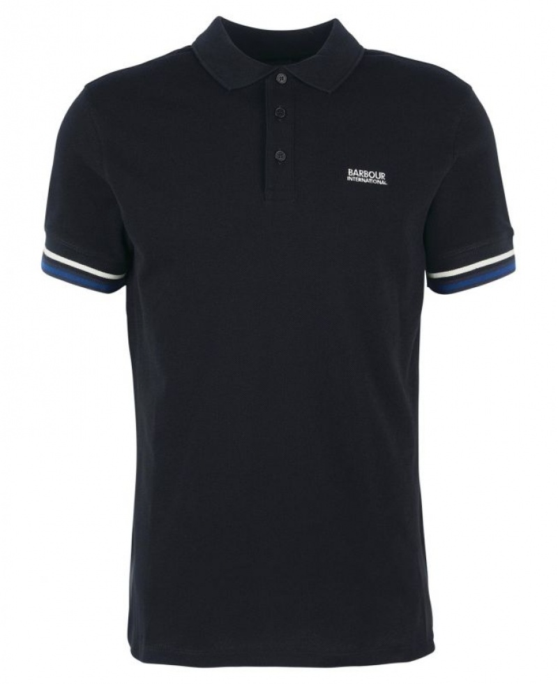 Black Men Barbour International Metropolis Polo Shirt | US-3472BSEXZ