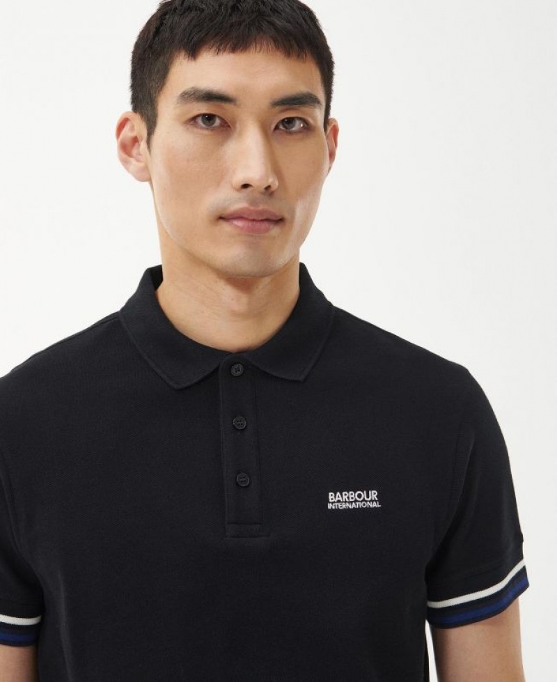 Black Men Barbour International Metropolis Polo Shirt | US-3472BSEXZ