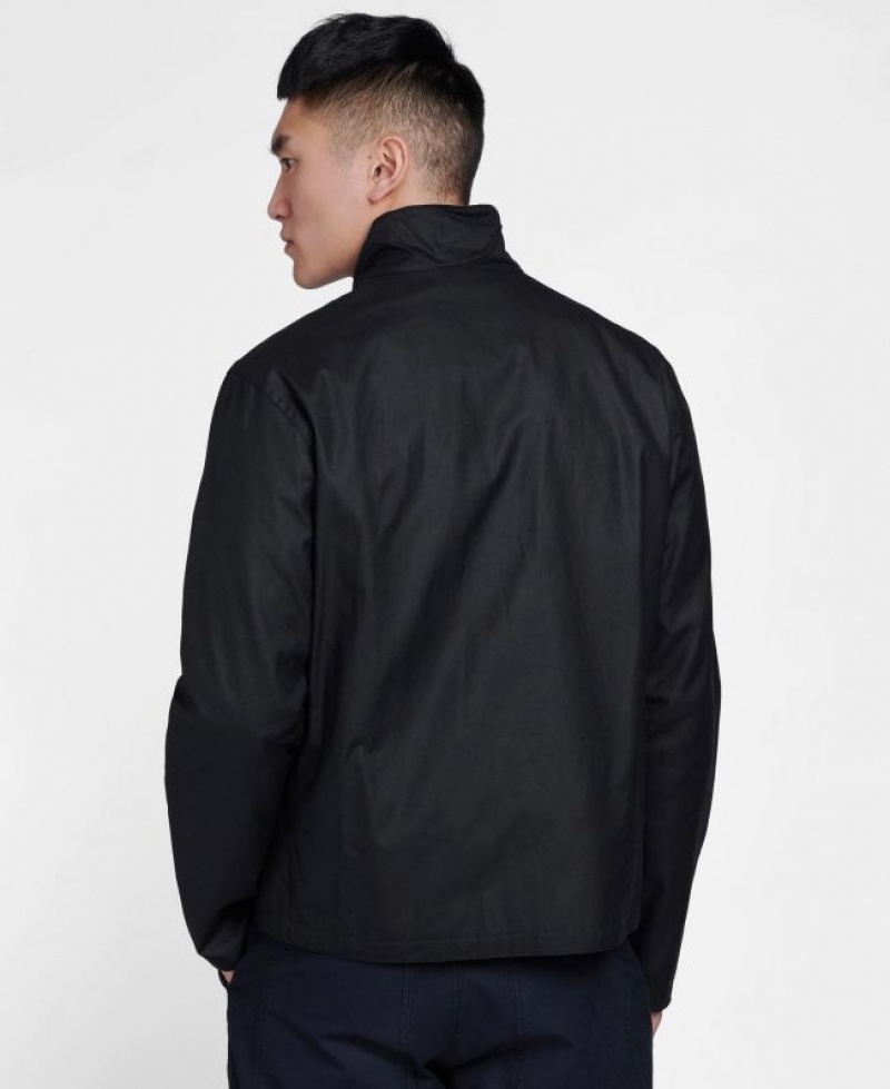 Black Men Barbour International Mind Waxed Jacket | US-9846GBKQH