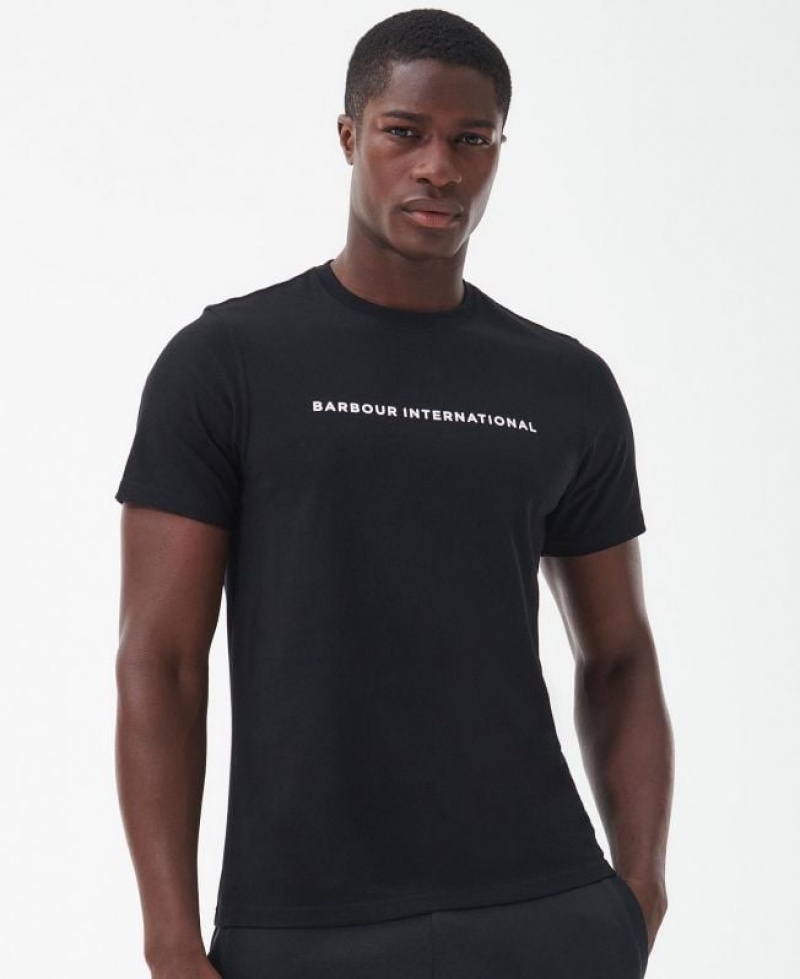 Black Men Barbour International Motored T-Shirts | US-5146OMWFC