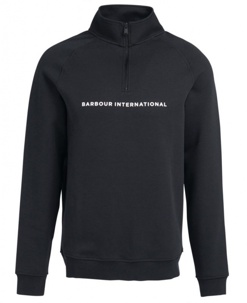 Black Men Barbour International Motored Sweatshirt | US-7536PRFKT