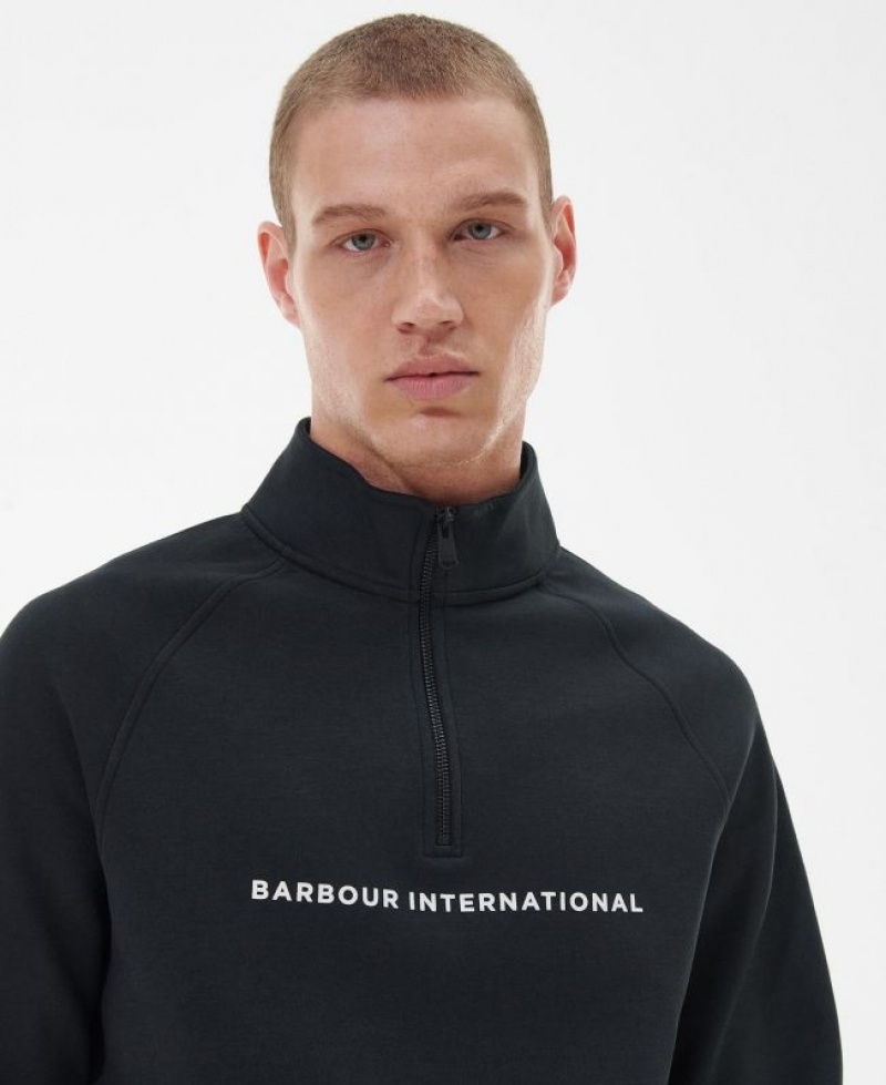 Black Men Barbour International Motored Sweatshirt | US-7536PRFKT