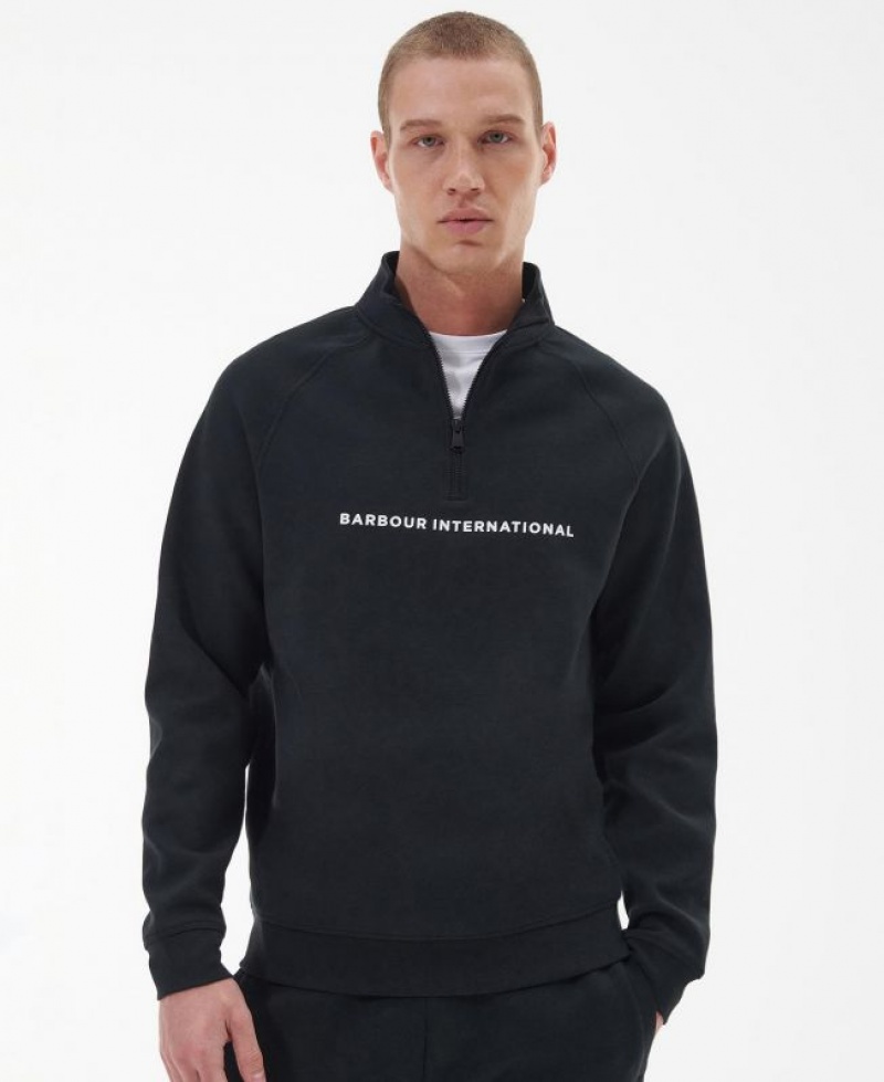 Black Men Barbour International Motored Sweatshirt | US-7536PRFKT