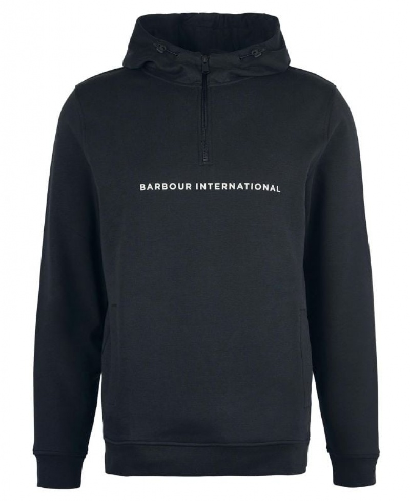 Black Men Barbour International Motored Hoodie | US-8345BUSCK