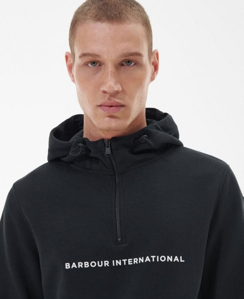 Black Men Barbour International Motored Hoodie | US-8345BUSCK