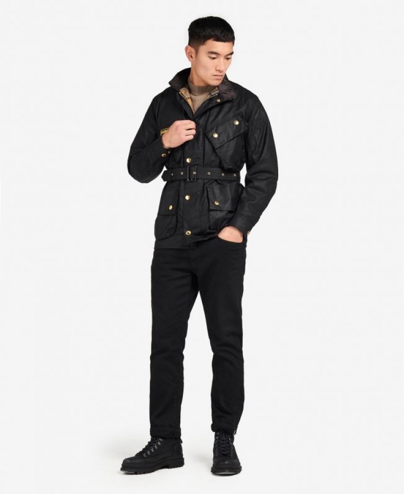 Black Men Barbour International Original Waxed Jacket | US-6392VIFUO