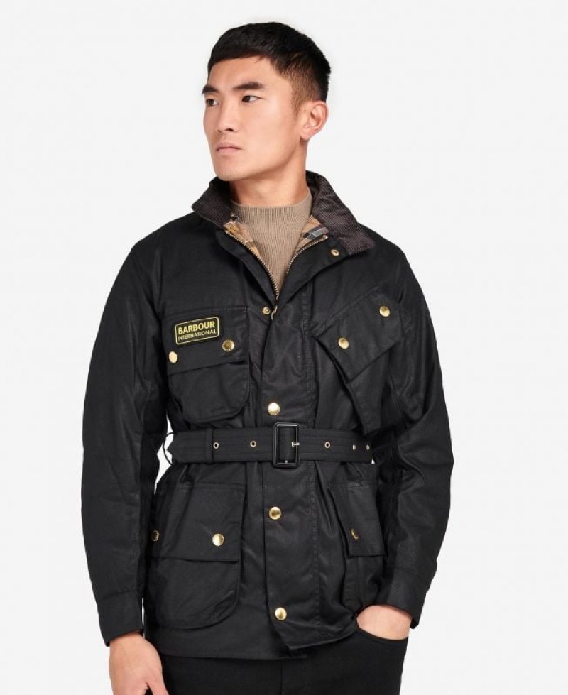 Black Men Barbour International Original Waxed Jacket | US-6392VIFUO