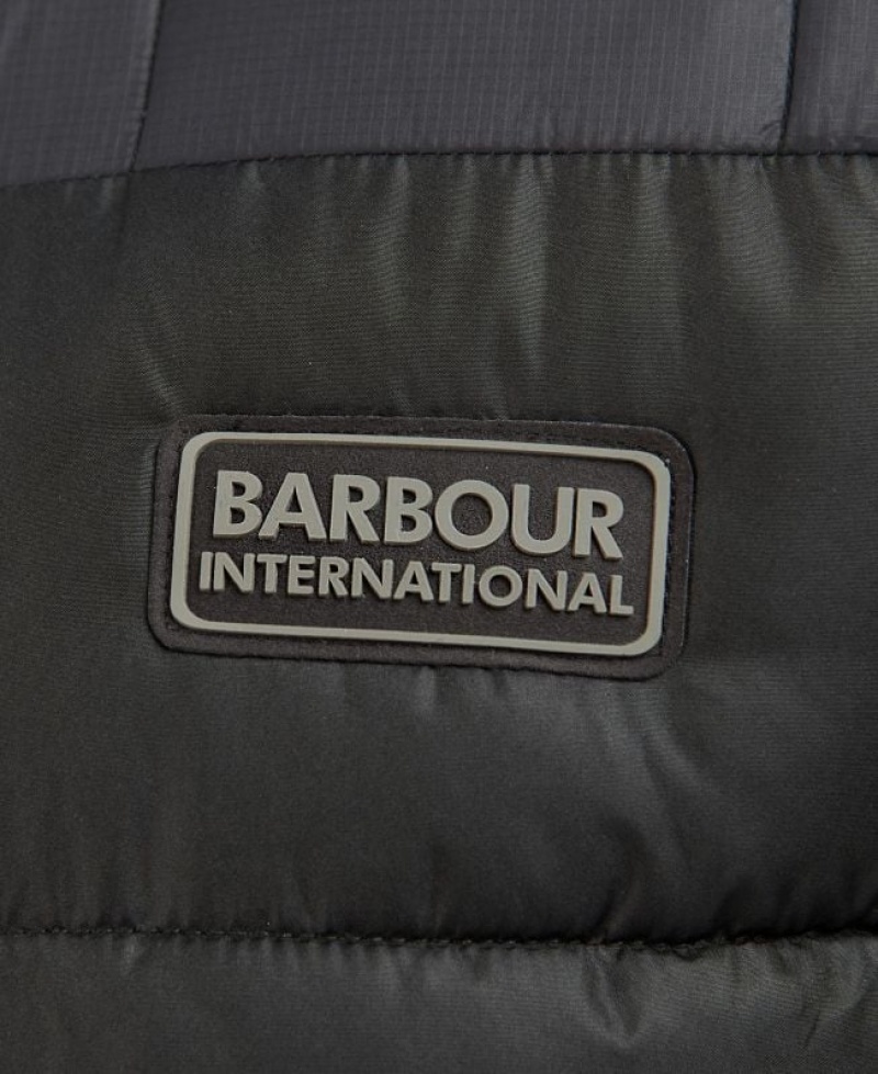 Black Men Barbour International Peak Baffle Vest | US-2391FBOYW