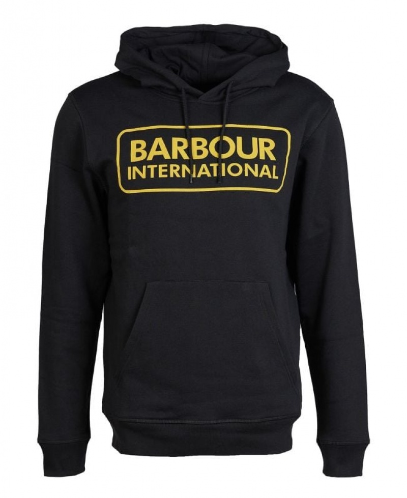 Black Men Barbour International Pop Over Hoodie | US-5217QGVYP