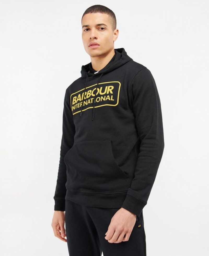 Black Men Barbour International Pop Over Hoodie | US-5217QGVYP