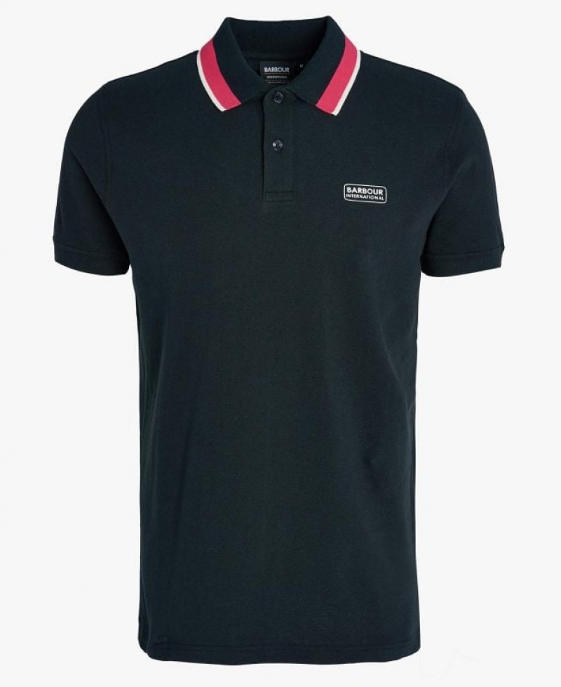 Black Men Barbour International Re-Amp Polo Shirt | US-9780IYANP