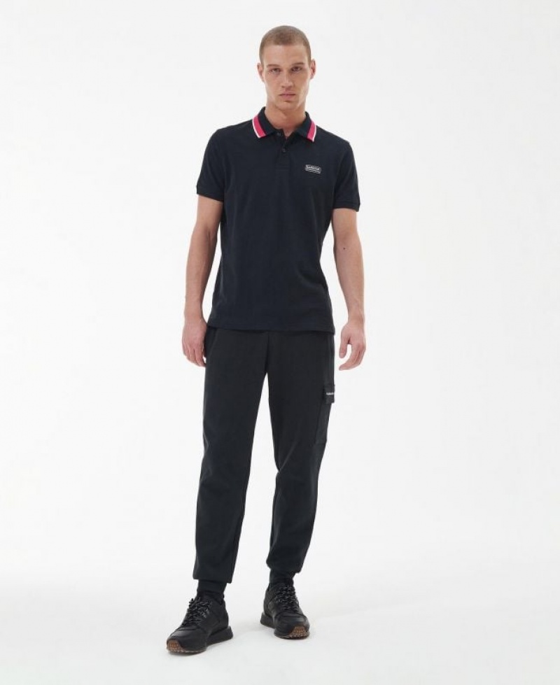 Black Men Barbour International Re-Amp Polo Shirt | US-9780IYANP