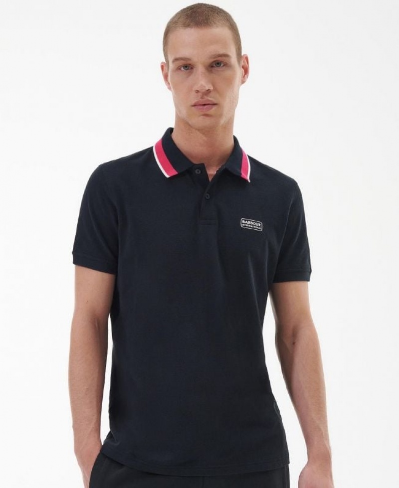 Black Men Barbour International Re-Amp Polo Shirt | US-9780IYANP