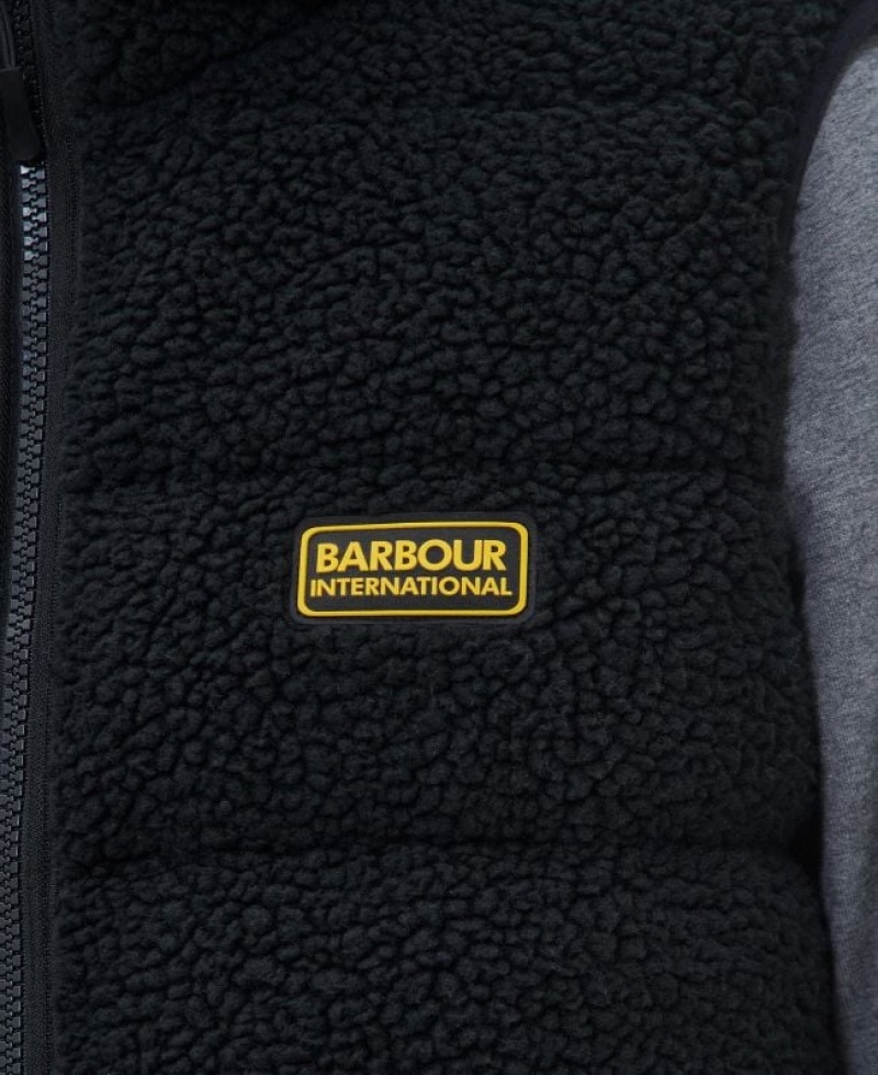 Black Men Barbour International Retro Bobber Vest | US-5283EHILY