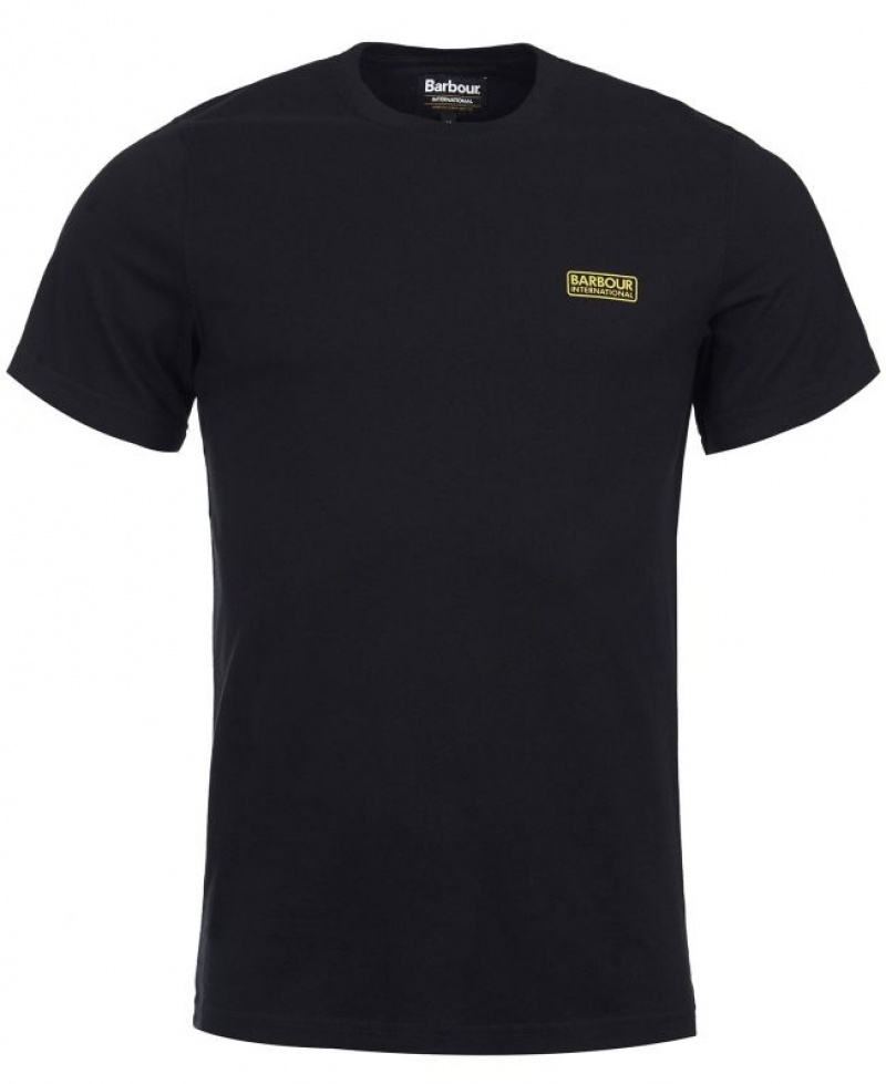 Black Men Barbour International Small Logo T-Shirts | US-9547LBGKN