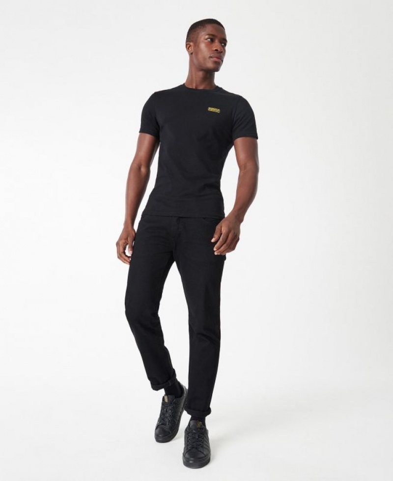 Black Men Barbour International Small Logo T-Shirts | US-9547LBGKN