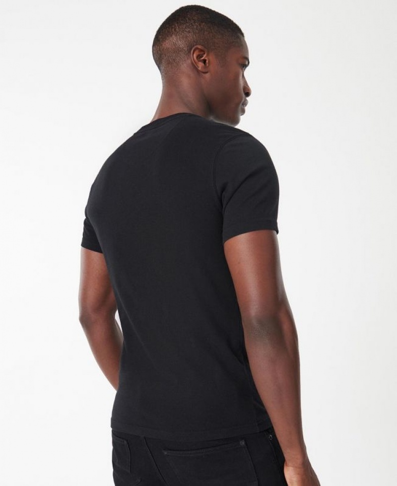 Black Men Barbour International Small Logo T-Shirts | US-9547LBGKN