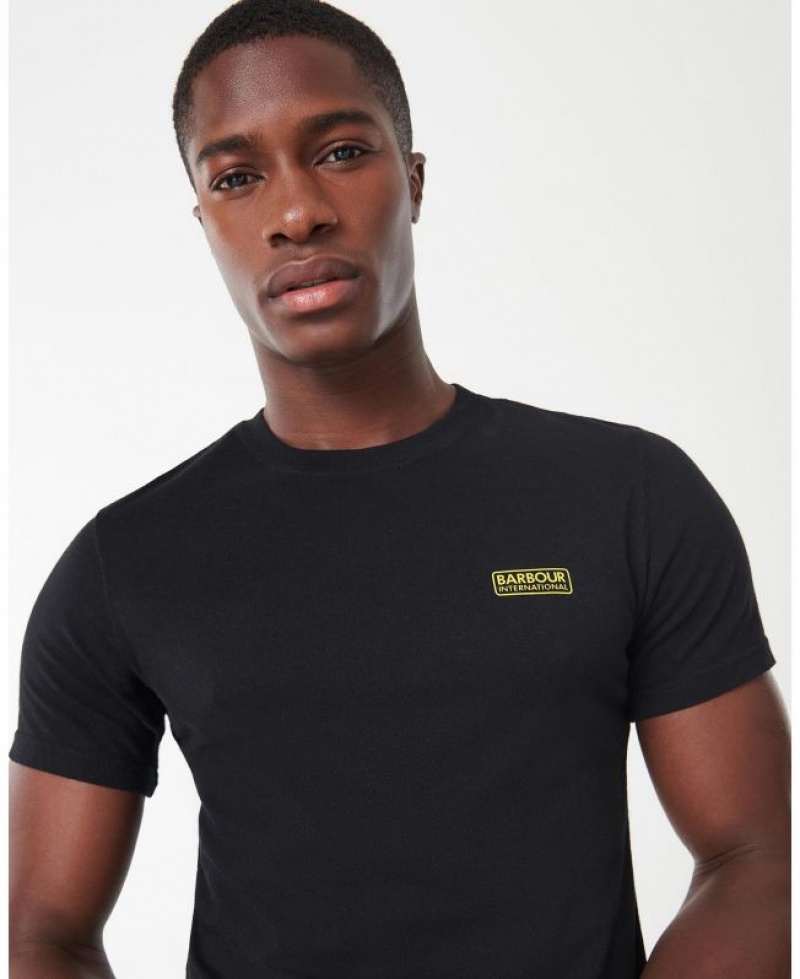 Black Men Barbour International Small Logo T-Shirts | US-9547LBGKN